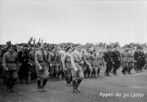Adolf Hitler arrives at the Zeppelinfield for the call of the Politischen Leiter in Nuremberg